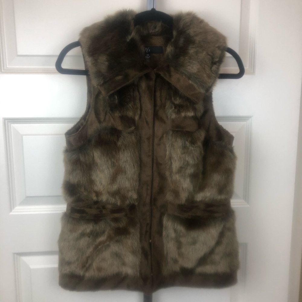 RLZ faux fur vest Rachel Zoe